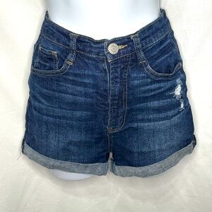 Refuge Distressed Denim Cuffed Shorts Size 0